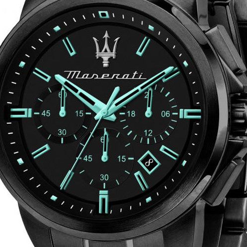 Maserati Successo Aqua Edition Black Dial Stainless Steel Strap Watch For Men - R8873644003