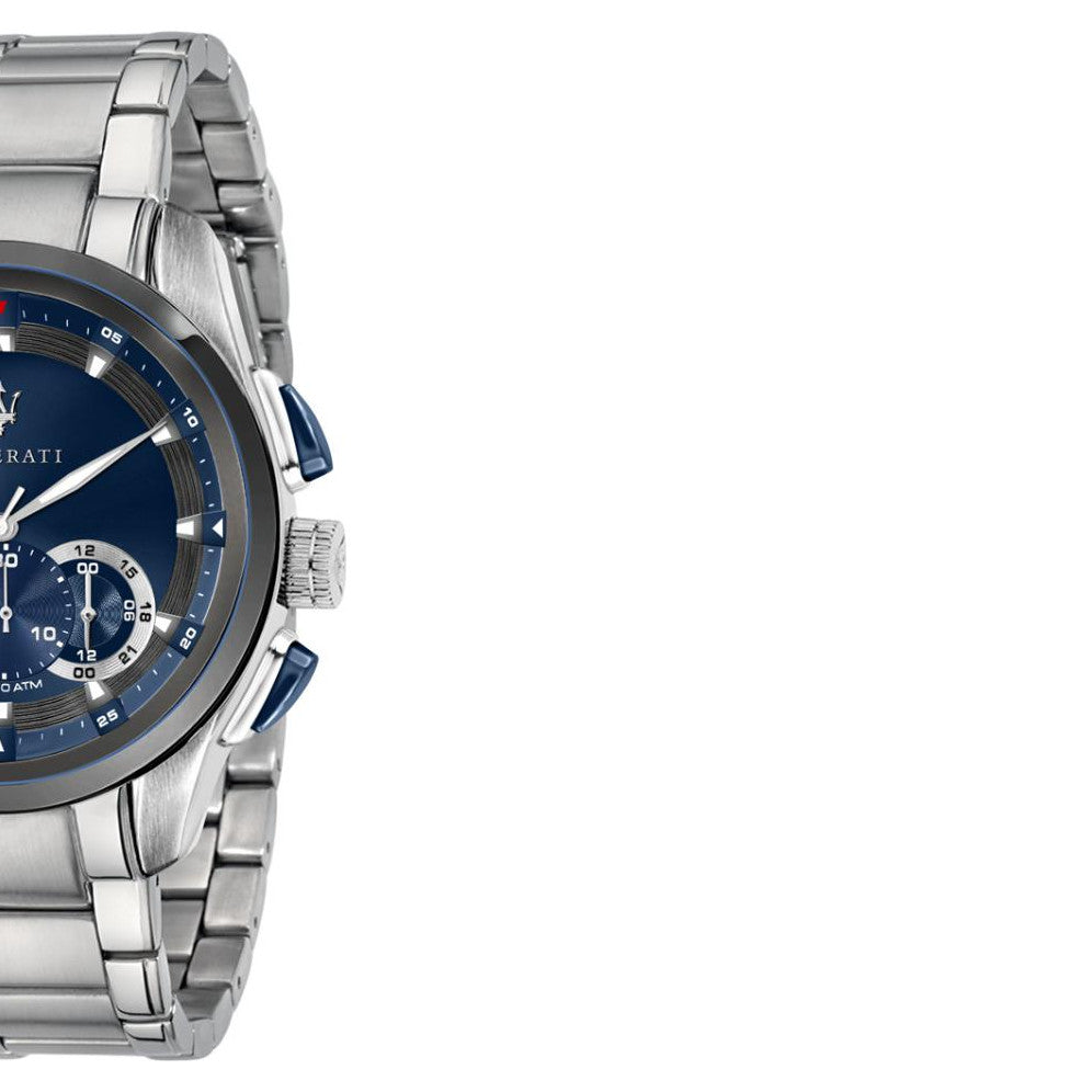 Maserati Traguardo Chronograph 45mm Blue Dial Stainless Steel Watch For Men - R8873612014