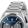 Maserati Trimarano Chronograph Blue Dial Silver Stainless Steel Strap Watch For Men - R8873632004