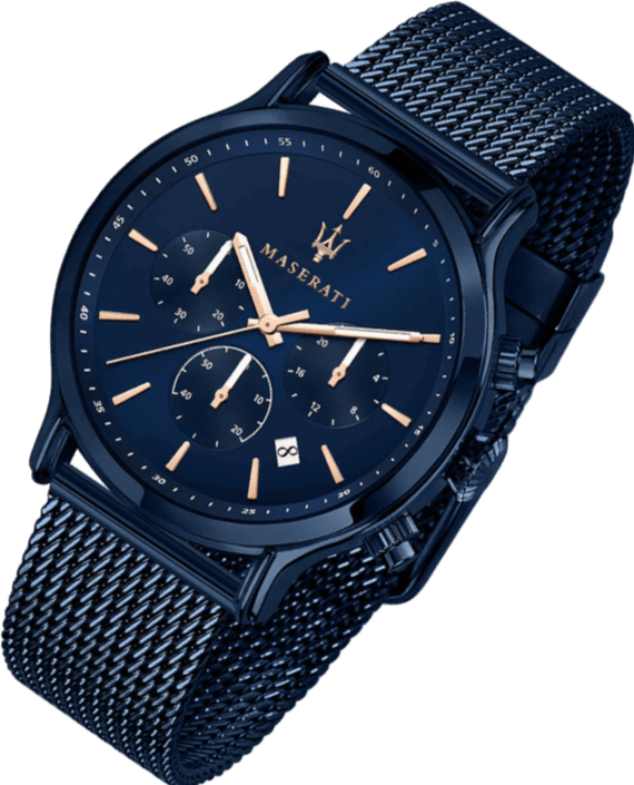 Maserati Epoca Analog Blue Dial Blue Mesh Bracelet Watch For Men - R8873618010