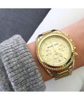 Michael Kors Runway Gold Dial Gold Steel Strap Watch for Women - MK5166