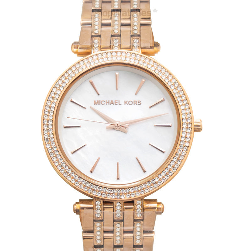 Michael Kors Darci Mother of Pearl Dial Rose Gold Steel Strap Watch for Women - MK3220