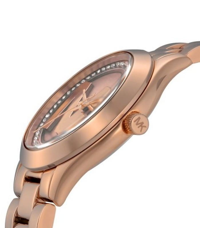 Michael Kors Slim Runway Rose Gold Dial Rose Gold Steel Strap Watch for Women - MK3549