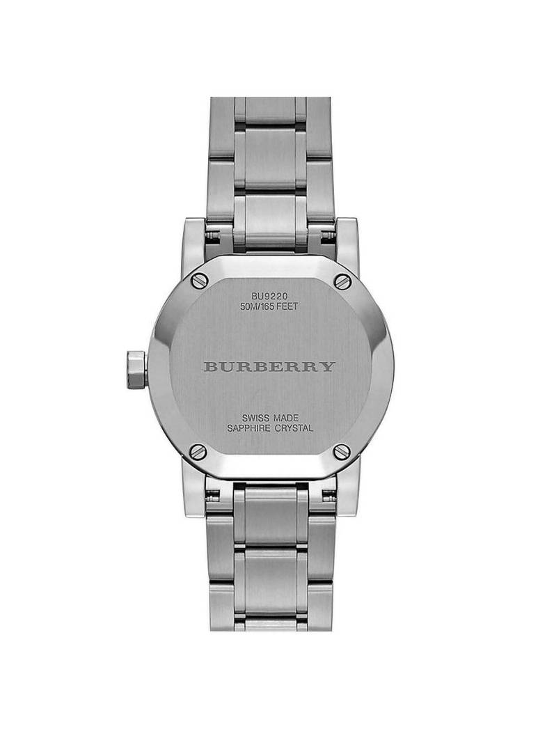 Burberry The City Diamonds White Dial Silver Steel Strap Watch for Women - BU9220