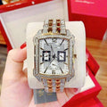 Bulova Crystal Chronograph White Dial Two Tone Steel Strap Watch for Men - 98C109