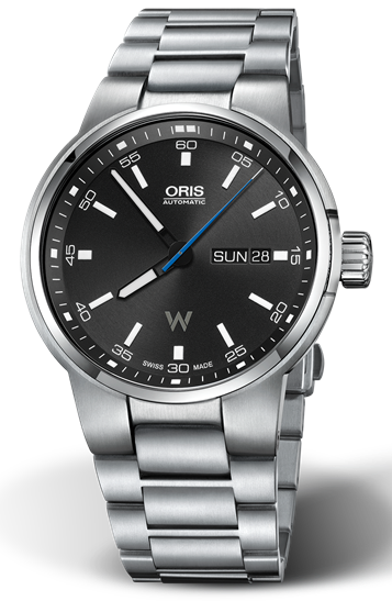 Oris Williams Day Date Black Dial Silver Steel Strap Watch for Men - 0173577404154-0782450S
