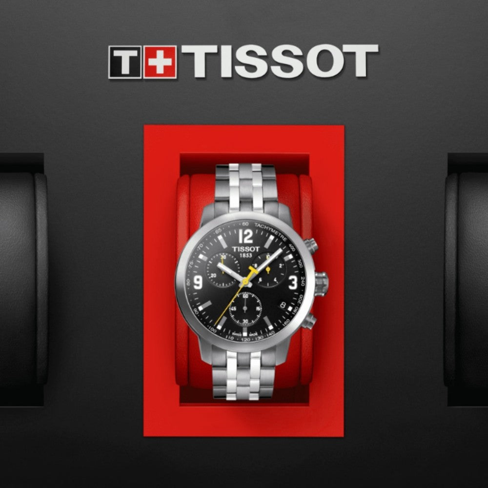 Tissot PRC 200 Chronograph Black Dial Stainless Steel Watch For Men - T0554171105700