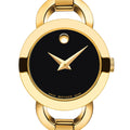 Movado Rondiro Black Dial Yellow Gold Steel Strap Watch For Women - 0606888