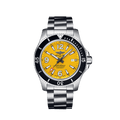 Breitling Superocean Automatic 44mm Yellow Dial Silver Steel Strap Watch for Men - A17375211/1A1