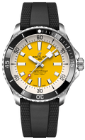 Breitling Superocean Automatic 42mm Yellow Dial Black Rubber Strap Watch for Men - A17375211/1S1