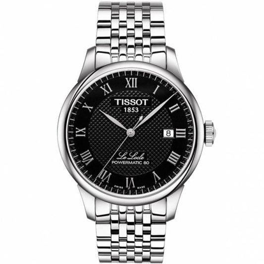 Tissot Le Locle Powermatic 80 Automatic Black Dial Silver Steel Strap Watch For Men - T006.407.11.053.00