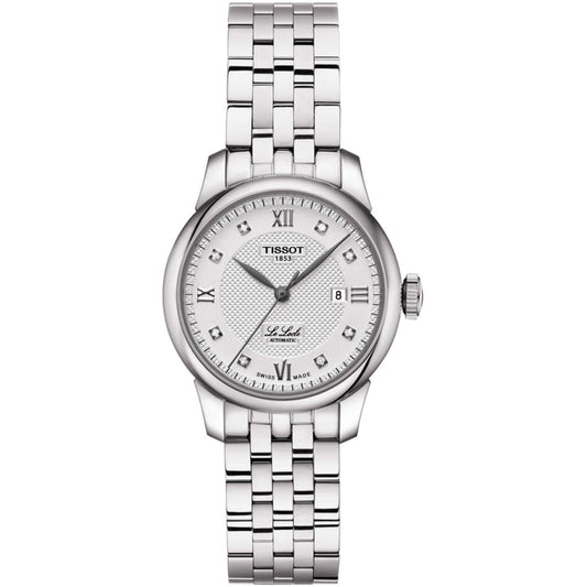 Tissot Le Locle Lady Automatic Diamonds Silver Dial Silver Steel Strap Watch For Women - T006.207.11.036.00