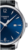 Tissot T Classic Tradition Blue Dial Black Leather Strap Watch For Men - T063.610.16.047.00