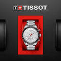 Tissot T Sport PRS 516 Chronograph White Dial Silver Steel Strap Watch For Men - T100.417.11.031.00