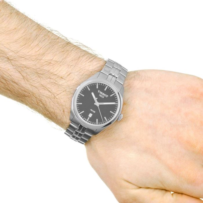 Tissot PR 100 Sport Chic Quartz Stainless Steel Watch For Men - T101.410.11.051.00
