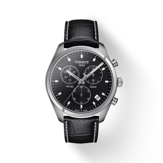 Tissot PR 100 Black Chronograph Watch For Men - T101.417.16.051.00