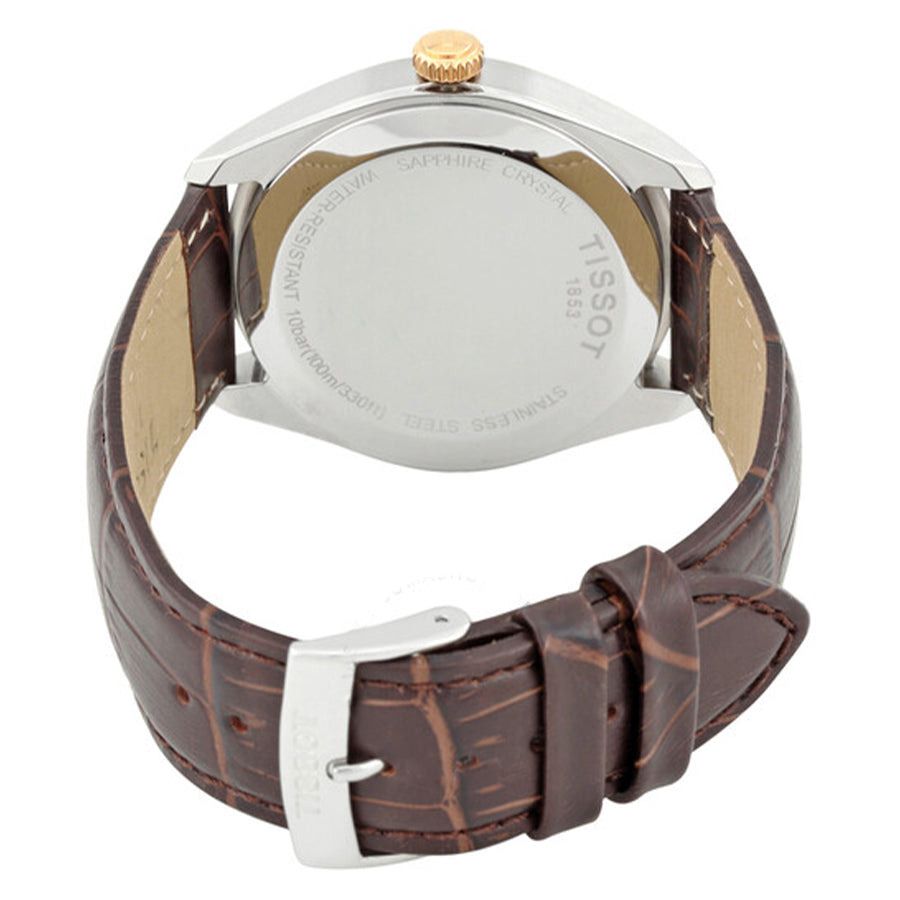 Tissot PR 100 Sport Silver Dial Brown Leather Strap Watch For Men - T101.610.16.031.00