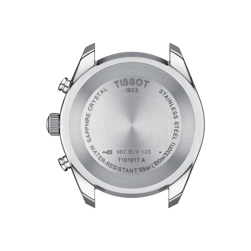 Tissot PR 100 Sport Quartz Chronograph Silver Dial Brown Leather Strap Watch For Men - T101.617.16.031.00