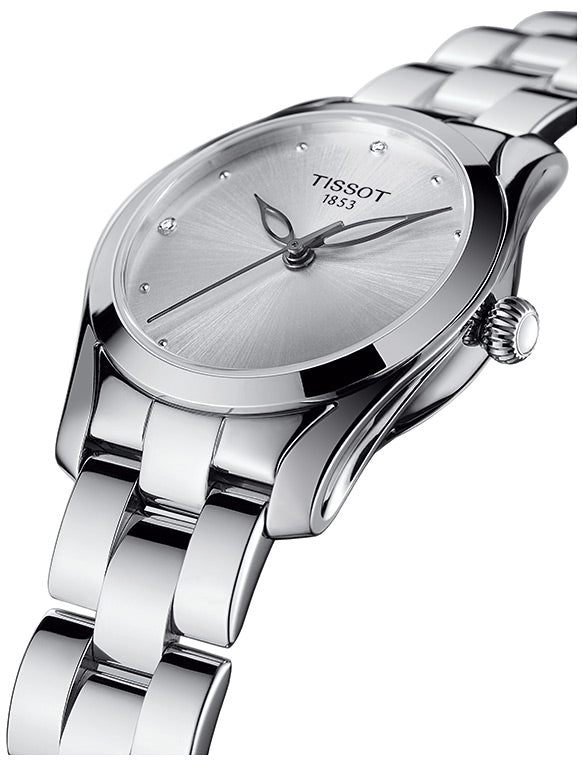 Tissot T Wave Diamond Studded Watch For Women - T112.210.11.036.00
