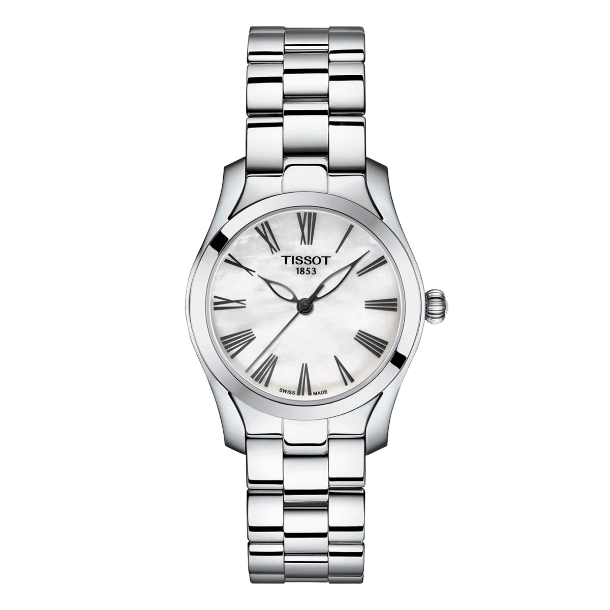 Tissot T Wave T Lady Mother of Pearl Dial Silver Steel Strap Watch For Women - T112.210.11.113.00