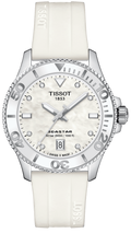 Tissot Seastar 1000 Quartz Mother of Pearl Dial White Rubber Strap Watch for Women - T120.210.17.116.00