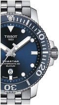 Tissot T Sport Seastar 1000 Powermatic Silicum Blue Dial Stainless Steel Strap Watch For Men - T120.407.11.041.01