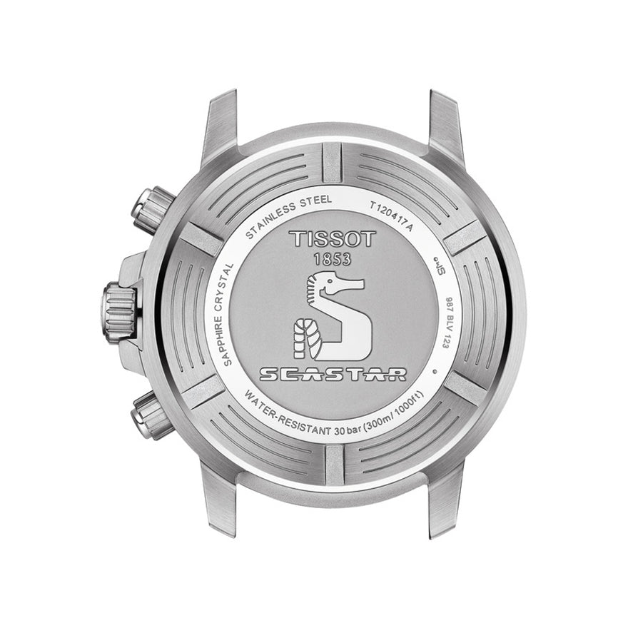 Tissot Seastar 1000 Quartz Chronograph Black Dial Rubber Strap Watch For Men - T120.417.17.051.02