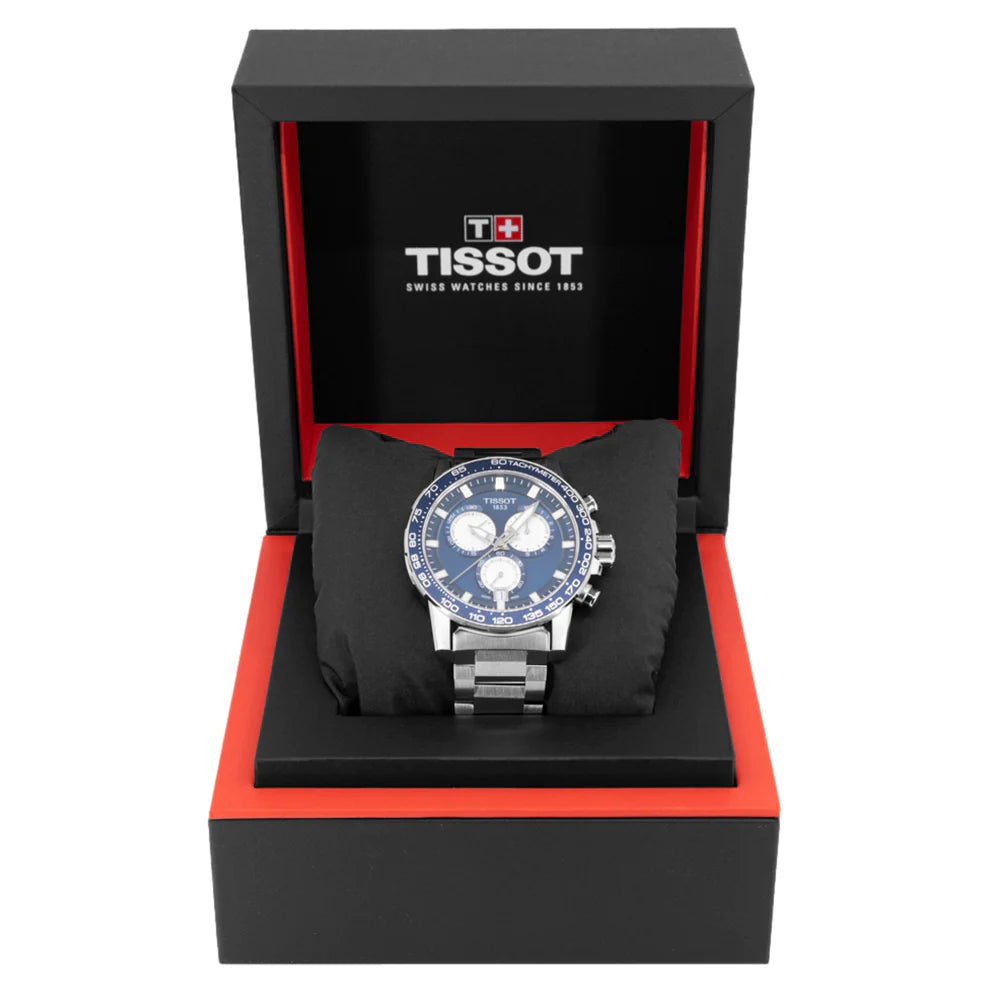 Tissot Supersport Chrono Blue Dial Silver Steel Strap Watch For Men - T125.617.11.041.00