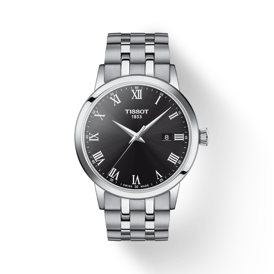 Tissot Classic Dream Black Dial Silver Steel Strap Watch For Men - T129.410.11.053.00