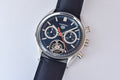 Tag Heuer Carrera Chronograph Tourbillion Blue Dial Blue Leather Strap Watch for Men - CBS5010.FC6543