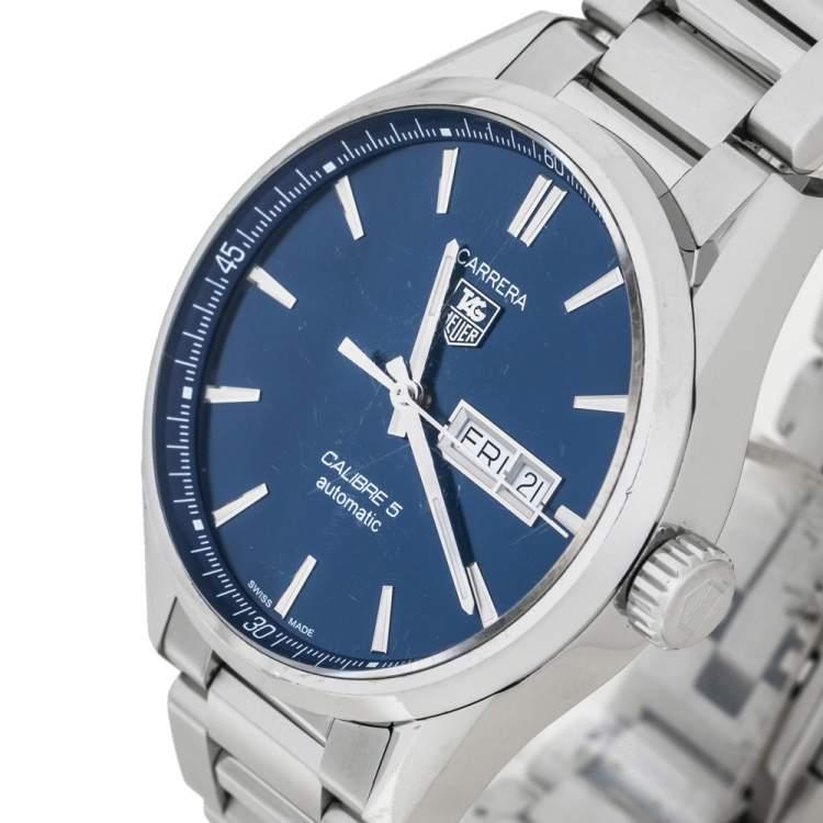 Tag Heuer Carrera Automatic Blue Dial Silver Steel Strap Watch for Men - WAR201E.BA0723