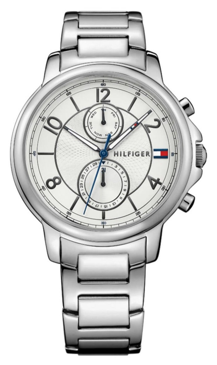 Tommy Hilfiger Claudia White Dial Silver Steel Strap Watch for Women - 1781819