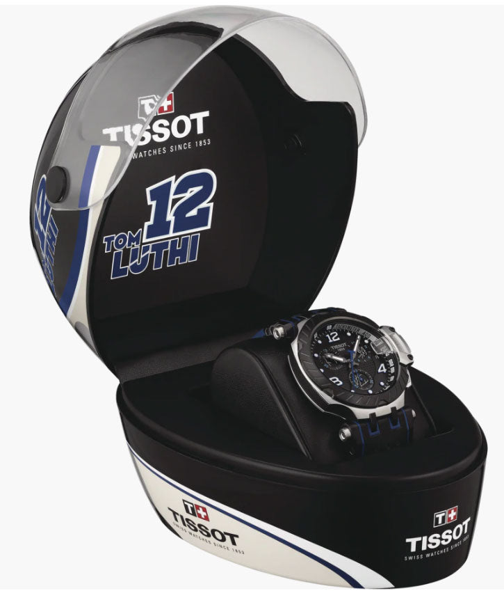 Tissot T Race Chronograph 42mm Blue Dial Blue Silicon Strap Watch For Men - T115.417.37.041.00