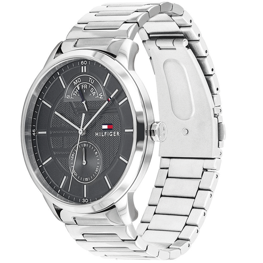 Tommy Hilfiger Hunter Grey Dial Silver Stainless Steel Strap Watch for Men - 1791608