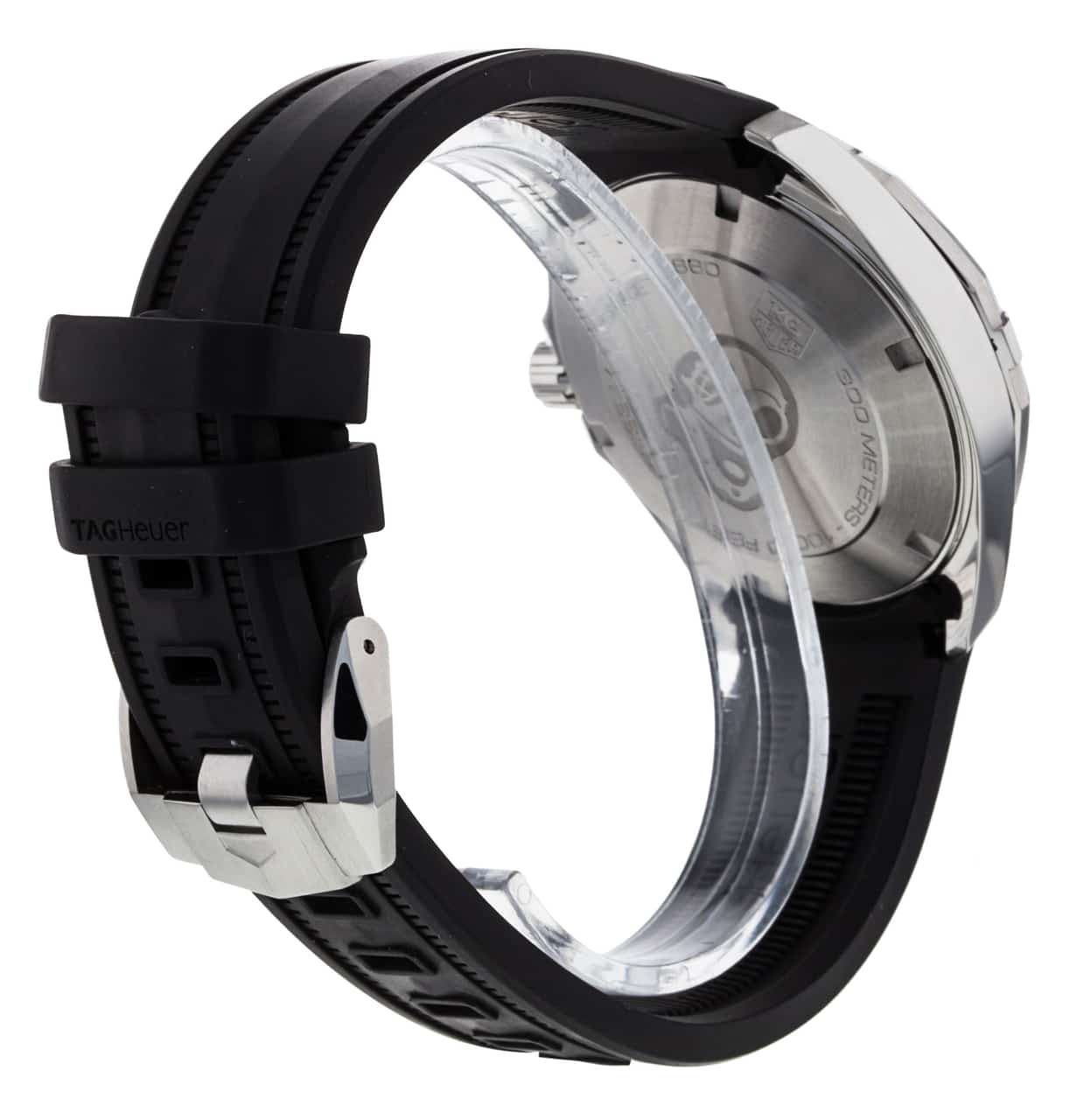 Tag Heuer Aquaracer Quartz Black Dial Black Rubber Strap Watch for Men - WAY1110.FT8021