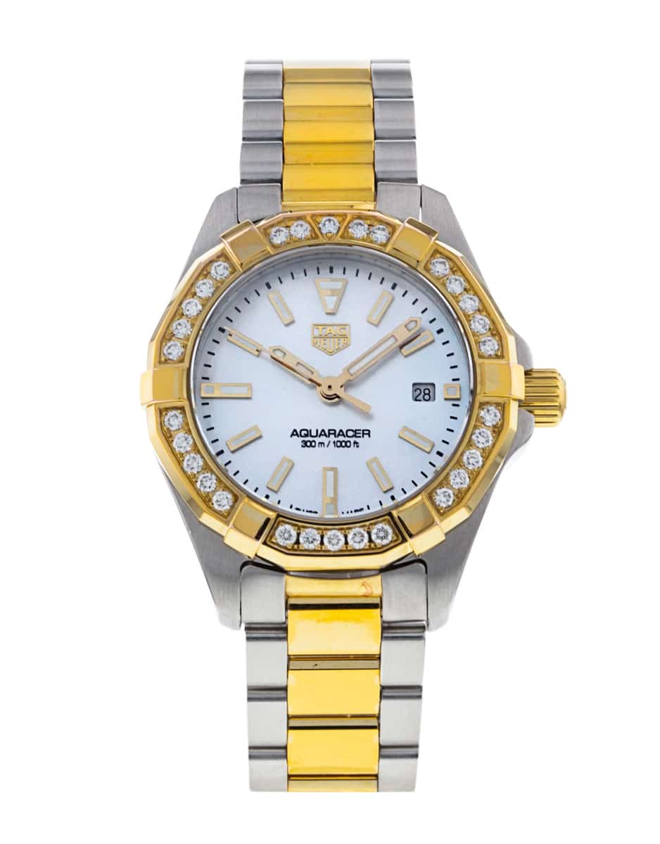 Tag Heuer Aquaracer Quartz Diamonds Mother of Pearl Dial Two Tone Steel Strap Watch for Women - WBD1421.BB0321