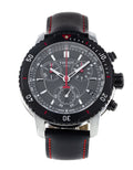 Tissot T Sport PRS 200 Chronograph Grey Dial Black Leather Strap Watch For Men - T067.417.26.051.00