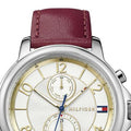 Tommy Hilfiger Claudia White Dial Red Leather Strap Watch for Women - 1781816