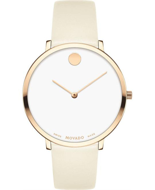 Movado Museum 70th Anniversary Special Edition White Dial White Rubber Strap Watch For Women - 0607139