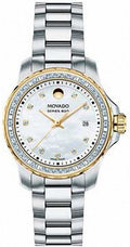 Movado Series 800 29mm Diamonds Mother of Pearl Dial Silver Steel Strap Watch For Women - 2600121