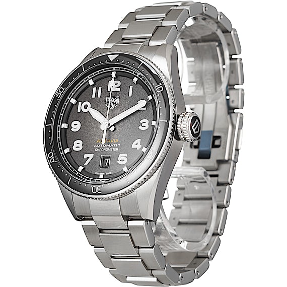 Tag Heuer Autavia Isograph Automatic Grey Dial Silver Steel Strap Watch for Men - WBE5110.EB0173