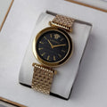 Versace V-Twist Black Dial Gold Mesh Bracelet Watch for Women - VELS00819