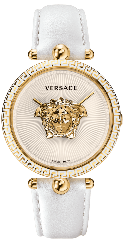 Versace Palazzo Empire White Dial White Leather Strap Watch for Women - VCO040017