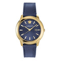 Versace V-Urban Quartz Blue Dial Blue Leather Strap Watch for Men - VELQ00319