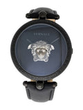 Versace Palazzo Empire Black Dial Black Leather Strap Watch for Women - VCO050017