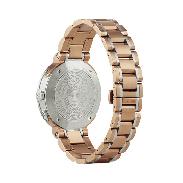 Versace V Extreme Chronograph White Dial Rose Gold Stainless Steel Watch for Women - VCN050017