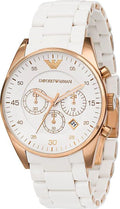 Emporio Armani Sportivo White Dial White Steel Strap Watch For Men - AR5919