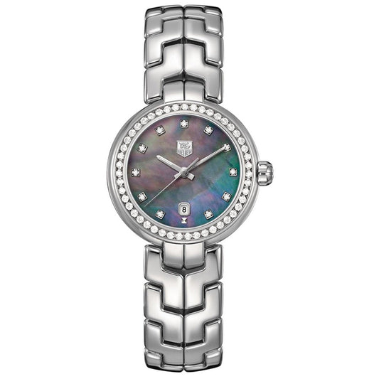 Tag Heuer Link Diamonds Mother of Pearl Dial Silver Steel Strap Watch for Women - WAT1419.BA0954