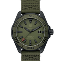 Tag Heuer Aquaracer Calibre 5 Titanium Green Dial Green Nylon Strap Watch for Men - WAY208E.FC8222