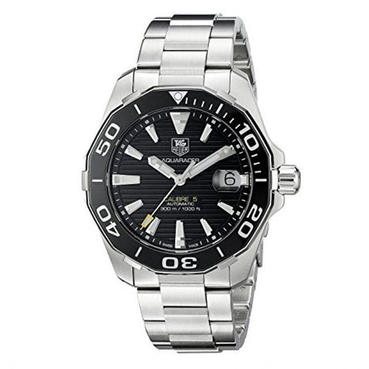 Tag Heuer Aquaracer Automatic Black Dial Silver Steel Strap Watch for Men - WAY211A.BA0928